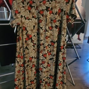 EUC Lularoe XS Carly Beautiful Strawberry Very Very Soft